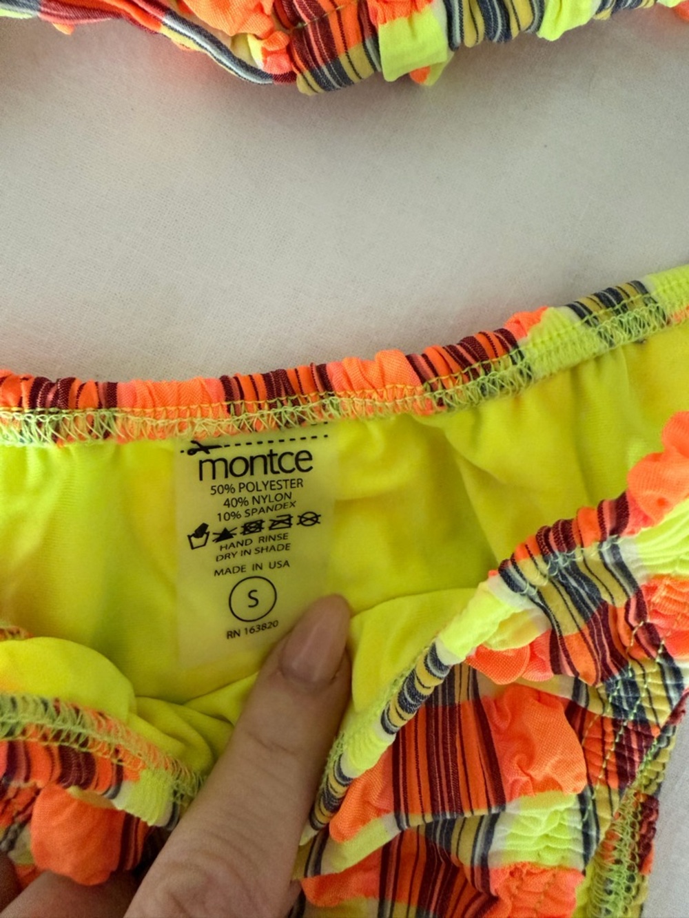 Montce Neon Plaid Bikini Set sz S - Picture 5 of 5